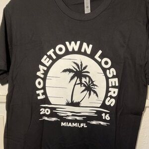 Hometown Losers Black Graphic T-Shirt - Small NEW NEVER WORN
